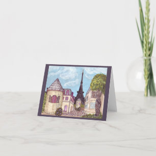 Paris Inspired Eiffel Torn-sedelkort grått Kort