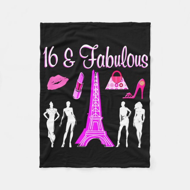 PARIS INSPIRED SWEET 16:E BIRTHDAY DESIGN FLEECEFILT (Framsidan)
