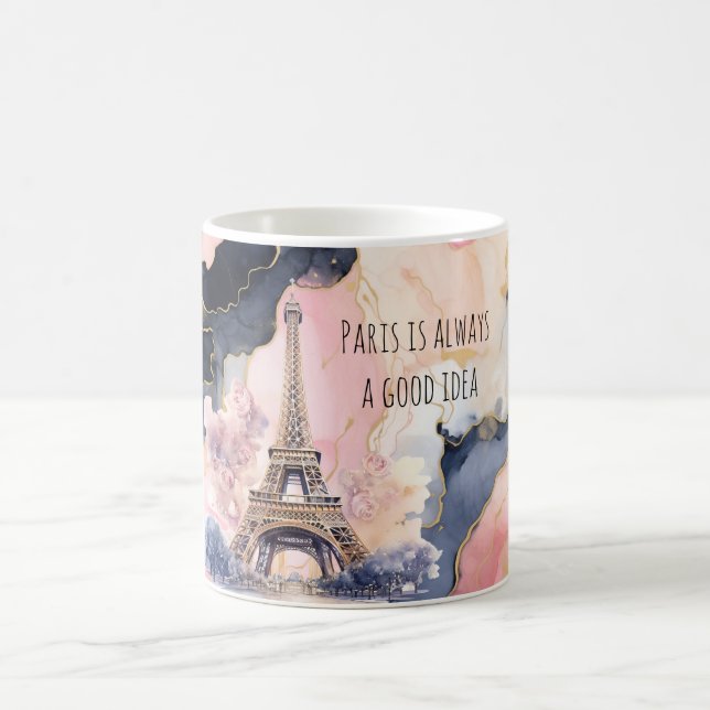Paris is Always A Good Idea Eiffel Tower Roses Kaffemugg (Center)