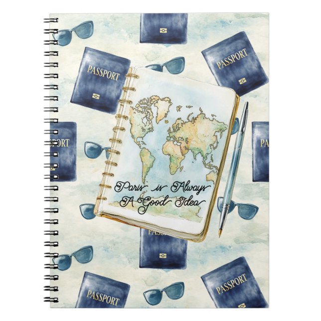 Paris is Always A Good Idea Travel Notebook Anteckningsbok (Framsidan)