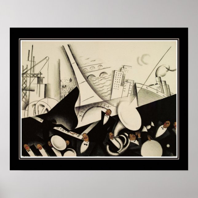"Paris Jazz" ca. 1925 Art Deco Poster (Framsidan)