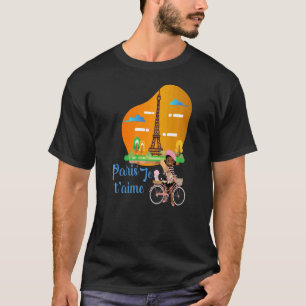 Paris Je T' Aime Paris I Kärlek du Eiffel Torn och T Shirt