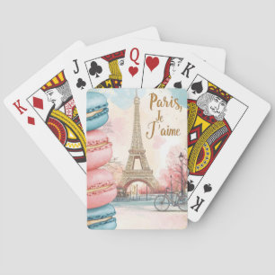 Paris, Je T'aime - Eiffel Torn med Macarons Casinokort