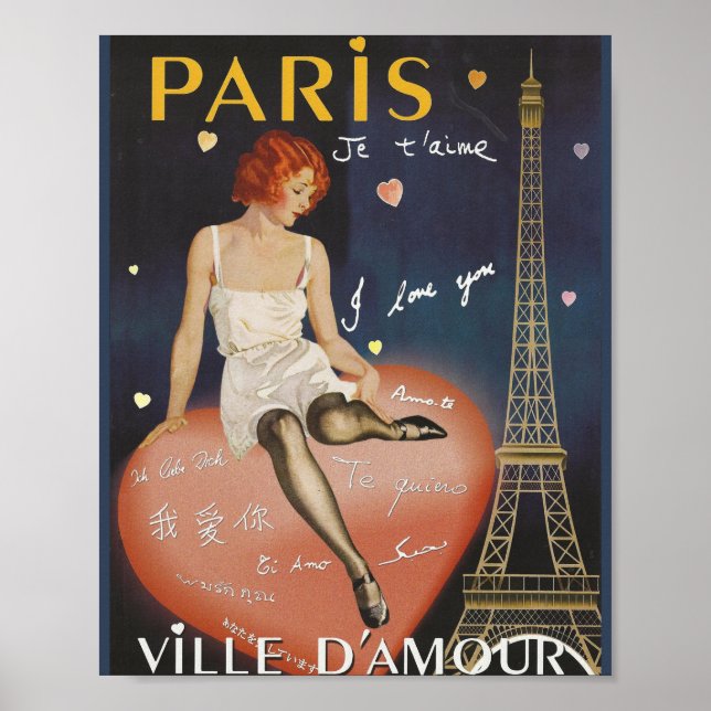 Paris je t'aime, gammal poster. poster (Framsidan)