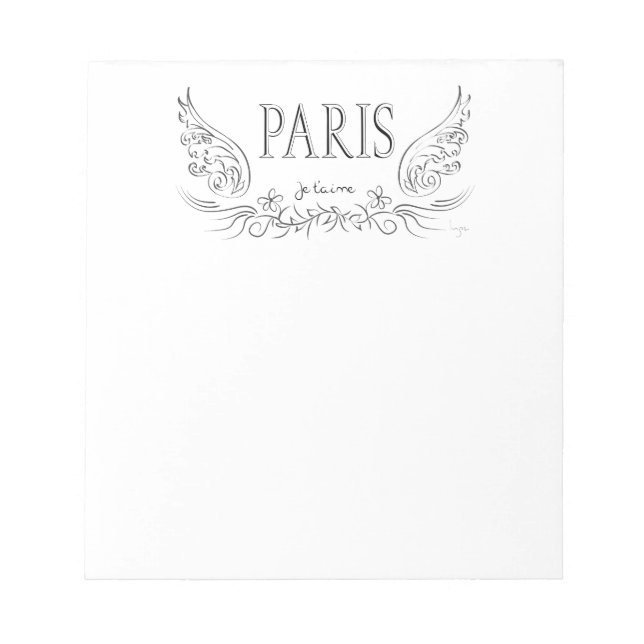 PARIS Je t'aime (i kärlek du) Anteckningsblock (Framsida)