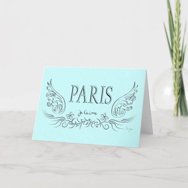 PARIS Je t'aime (i kärlek du) Kort (Framsida)