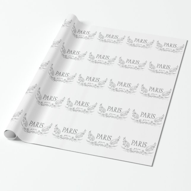 PARIS Je t'aime (i kärlek du) Presentpapper (Utrullad)
