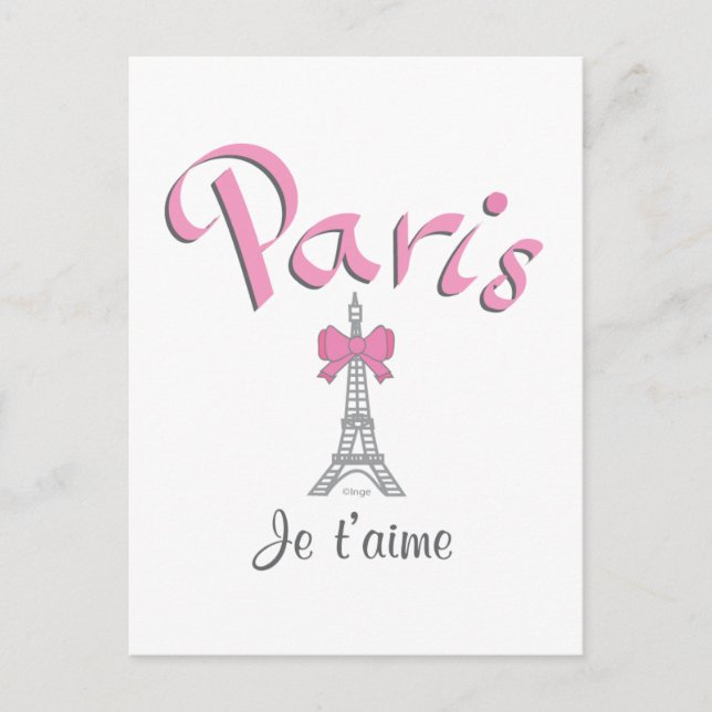 Paris - Je t'aime (I kärlek du) Vykort (Framsida)
