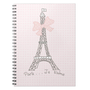 Paris jet'aime anteckningsbok med spiral
