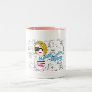 Paris jet'aime ..... Två-Tonad mugg