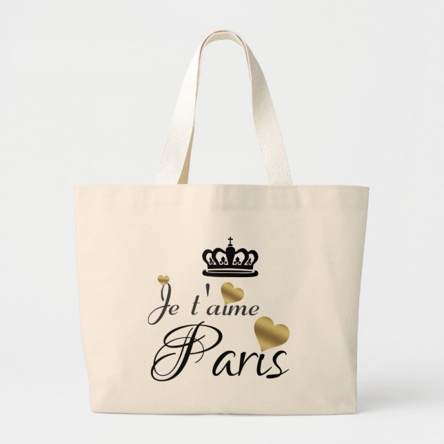 "Paris" Jumbo TOTE Jumbo Tygkasse (Framsidan)
