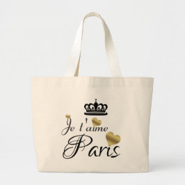 "Paris" Jumbo TOTE Tygkasse