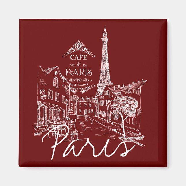 Paris kafé-magnet magnet (Framsidan)