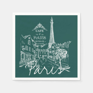 Paris kafé servetter