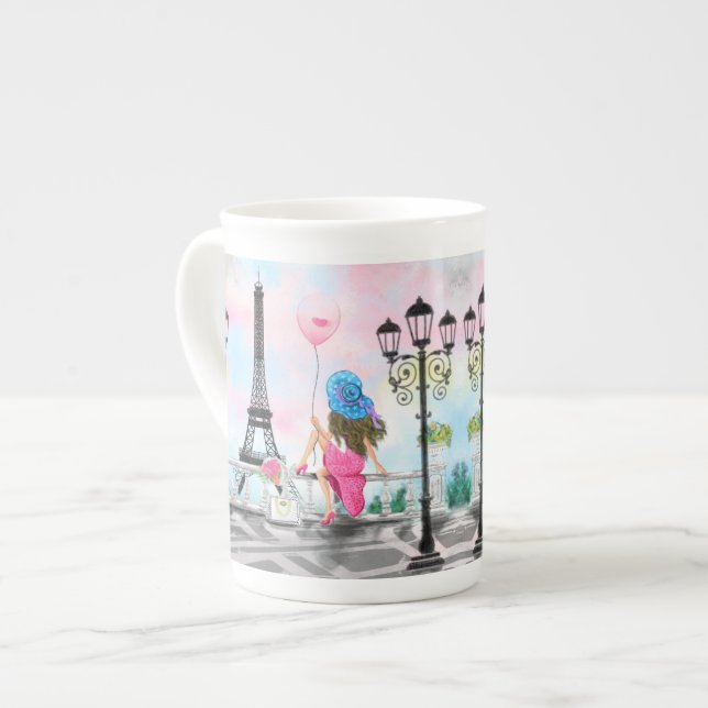 Paris Kaffe Mugg Eiffeltornet Benporslin Mugg (Framsida vänster)