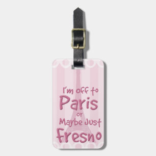 Paris kanske Cheeky Travel Design Logotyp Bagagebricka
