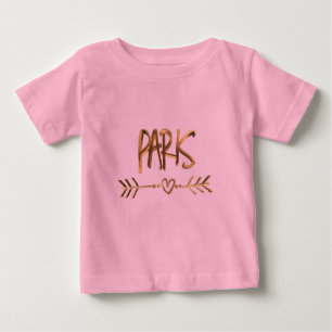 Paris Kärlek Frankrike Guld Se Typography Elegant Tee Shirt