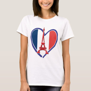 Paris Kärlek Heart T Shirt