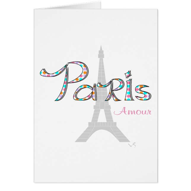PARIS Kärlek med Eiffel Torn Hälsningskort (Framsidan)