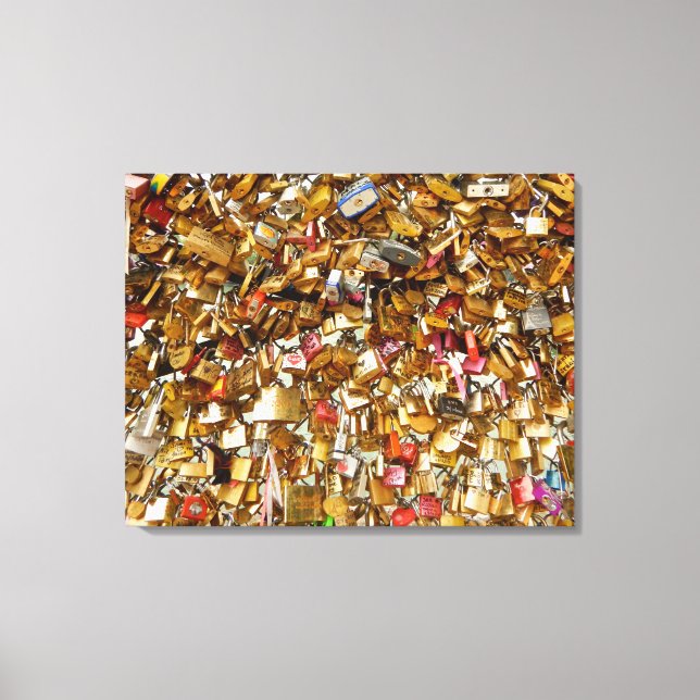 Paris Kärlek Padlocks 2 Canvastryck (Framsida)