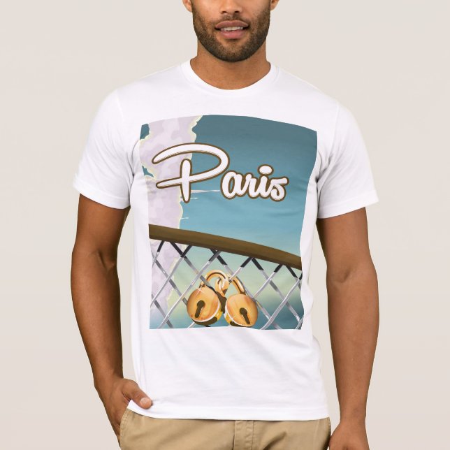 Paris kärlekshänglås t-shirt (Framsida)