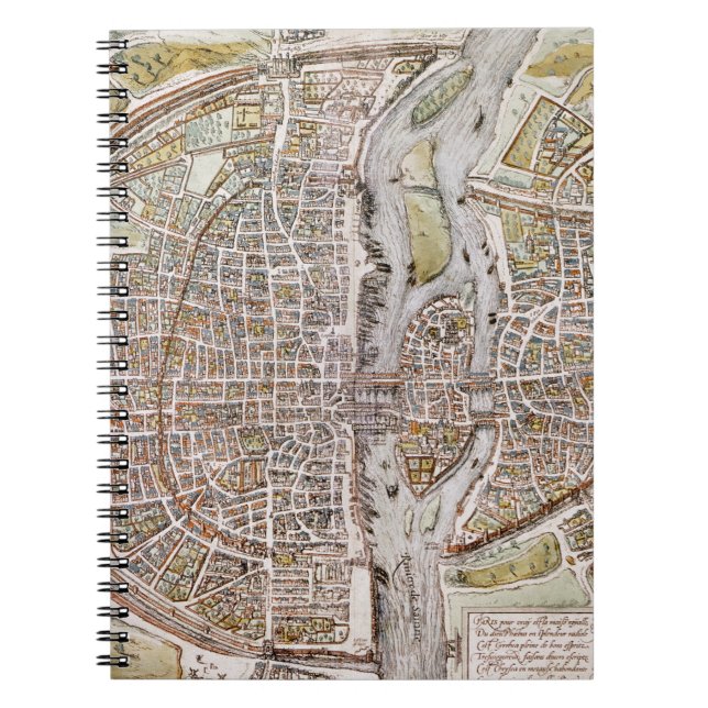 PARIS KARTA, 1581 ANTECKNINGSBOK MED SPIRAL (Framsidan)