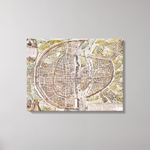 PARIS KARTA, 1581 CANVASTRYCK