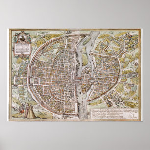 PARIS KARTA, 1581 POSTER