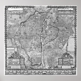 Paris Karta 1652 Poster