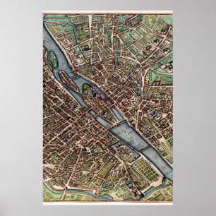 Paris karta poster