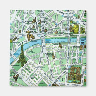 Paris kartamagnet magnet