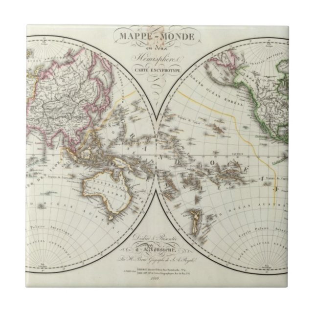 Paris kartbokkarta kakelplatta (Framsidan)