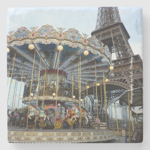 Paris karusell (& det Eiffel torn) Stenunderlägg