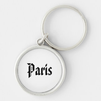 Paris Keychain Rund Silverfärgad Nyckelring