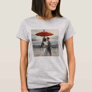 Paris Kiss under Red Umbrella T-Shirt