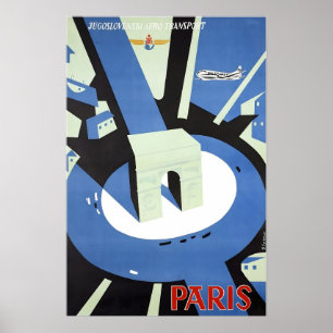 Paris Konst Fransk Tryck Frankrike Resa Poster