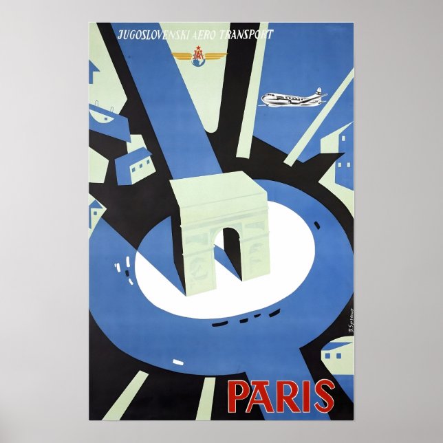 Paris Konst Fransk Tryck Frankrike Resa Poster  (Framsidan)