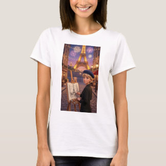 Paris Konstnär Eldshow Eiffeltornet T-Shirt