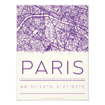 Paris Koordinater Kartaffisch – Minimal Stadsgata