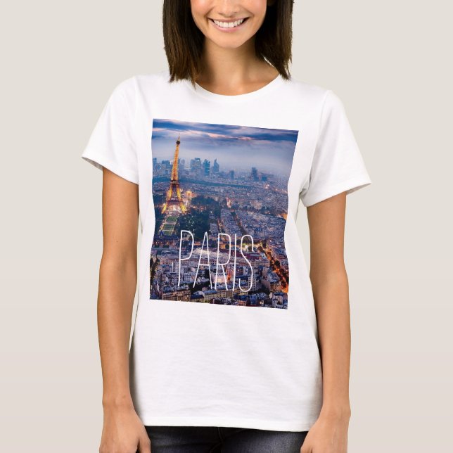 Paris kort muff T-tröja Tee (Framsida)