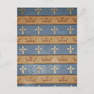 paris krona & fleur de lis vykort
