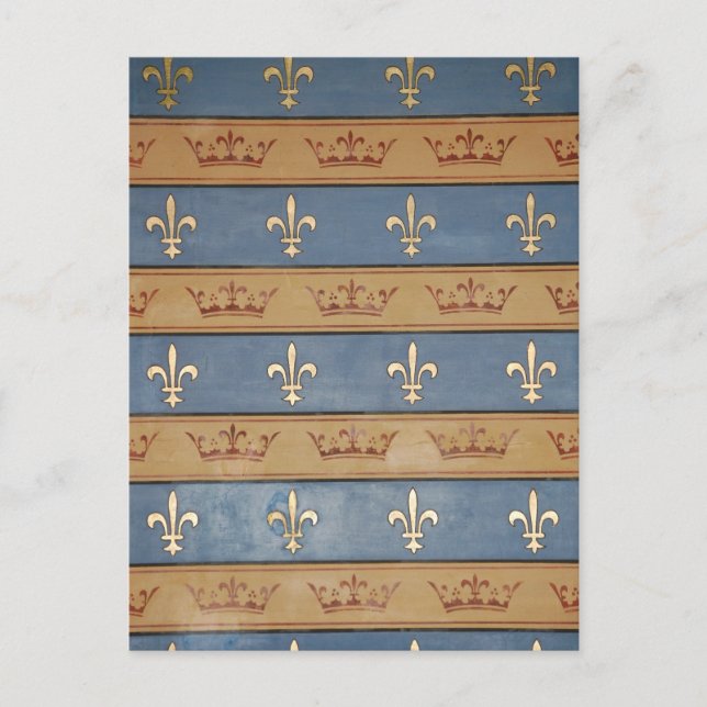 paris krona & fleur de lis vykort (Framsida)