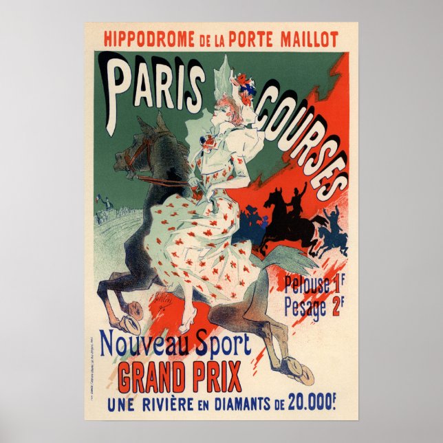 Paris Kurser av Jules Chéret Poster (Framsidan)