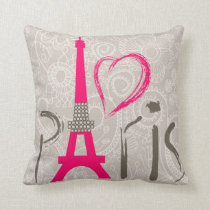 Paris kvadrerar bomullsdekorativ kuddefodral 16x16 kudde