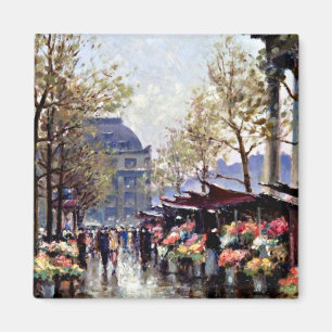 Paris, La Madeleine's blommemarknad Magnet