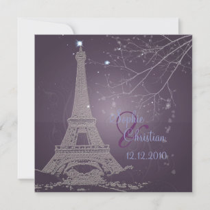 Paris La Nuit, bröllopsinbjudningar på eiffel torn Inbjudningar