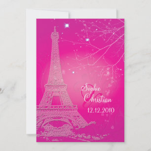 Paris La Nuit, bröllopsinbjudningar på eiffel torn Inbjudningar