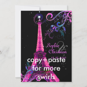 Paris La Nuit, bröllopsinbjudningar på eiffel torn Inbjudningar