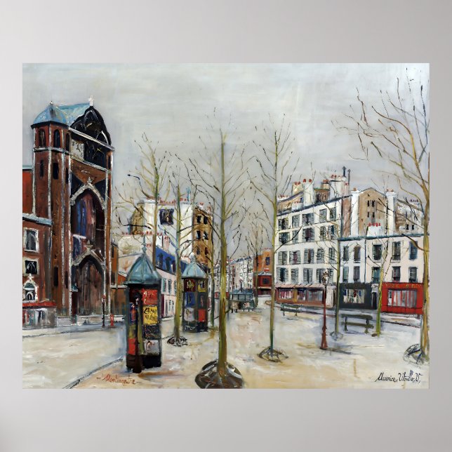 Paris, la Place des Abbesses; Utrillo Poster (Framsidan)