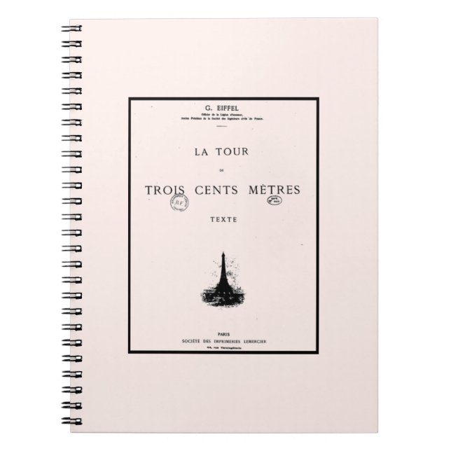 Paris La Tour Eiffel Eiffelturm Eiffel torn Notiz Anteckningsbok (Framsidan)